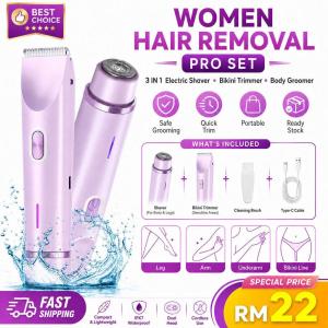Wireless Electric Shaver for Women IPX7 Wet Dry Double Head Cordless Epilator Painless Hair Remover for Body Leg Armpit