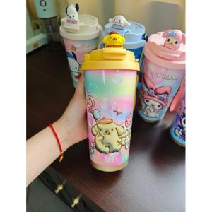 STV Tumbler Karakter Sedot Teguk Tahan Panas Dingin 600 ML Stainless 304 Sanrio Kuromi Melody Cinnamoroll Pompurin Pochacco Termos Mug Coffee & Tea 2 in 1