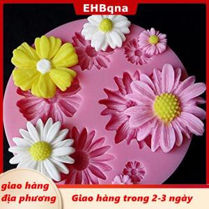 [COD] EHBqna 3PF Ship within 24 hours 3D hướng dương cánh hoa dập nổi Silicone khuôn cứu trợ fondant bánh trang trí công cụ