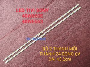 THANH LED VIỀN TIVI SONY 40W660E 40WE663 HÀNG MỚI 100% BỘ 2 THANH MỖI THANH 24 BÓNG 6V DÀI 432cm 17Y 40_7020_24_REV02_160720