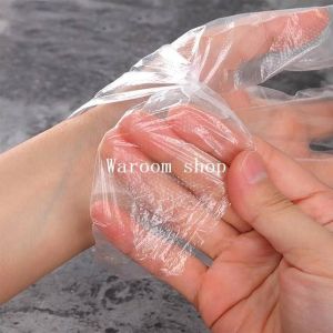 ถุงมือพลาสติก 100 ชิ้น ถุงมือเอนกประสงค์ ถุงมือใช้แล้วทิ้ง แบบหนา ถุงมือทําอาหาร