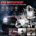 H4 Bi LED Headlight Projector Mini Lens For Lampu Motor Headlight Bulbs High Low Beam Plug & Play. 
