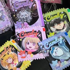 Cartoon PVC Transparent Badge Storage Bag Anime Mini Hanging Package Kawaii Doll Storage Bag Backpack Pendant Gift