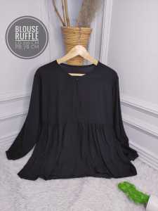 Blouse Polos Ruffle Rayon Premium Busui Nyaman Adem