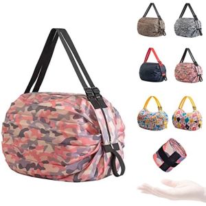 Foldable Large Capacity Portable Reusable Grocery Shopping Bag Sports Travel Shoulder Tote Bag