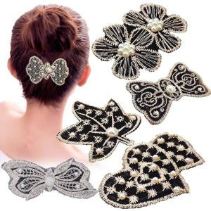 YHDFX ดอกไม้ เครื่องประดับ โค้งคำนับ เมจิกแปะ สติ๊กเกอร์ ไข่มุก เครื่องประดับผม วางหน้าม้า กิ๊บติดผมหน้าม้า หมวก