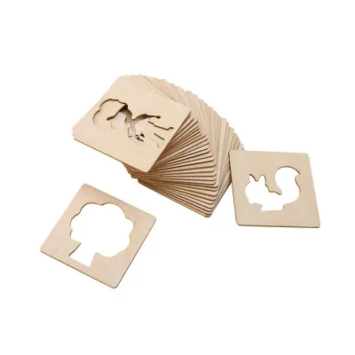 20pcs Templat Lukisan Kids Drawing Stencils Diy Painting Stencils Educational Montessori Wooden Painting Templates
