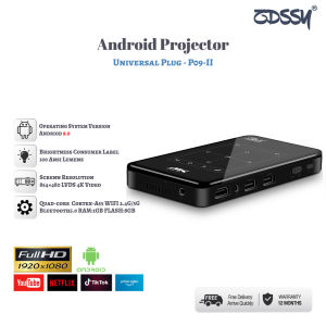 ZDSSY P09-II Mini Pocket Pico Projector 1080P 4K Movie Video DLP Portable Projector with Android OS Built-in Battery WiFi & Bluetooth Home Theater for Cookie Decorating Compatible with Android / iOS / Windows / HDMI / USB 3D Supported