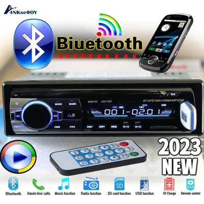 【มีสินค้าในสต๊อก】4NKseOOYJSD520 มัลติฟังก์ชั่นเครื่องเสียงรถ เครื่องเสียงรถยนต์ Bluetooth MP3 Aux / USB / SD / AUX / FM / TF รถวิทยุ วิทยุmp3 usbบลูทูธ