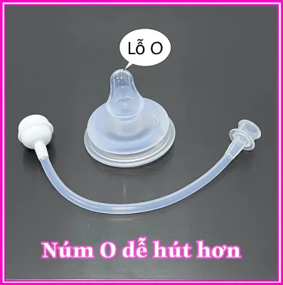 Núm ty dây hút quả tạ bình sữa Moyuum và bình sữa cổ rộng 5cm giúp bé có thể ti bình với mọi tư thế đứng ngồi nằm