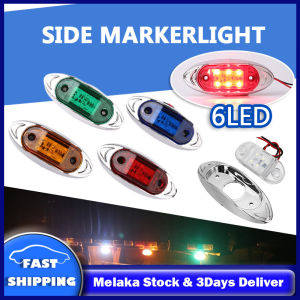 1PCS LED Side Marker Lights 12V 24V 6LED Lorry Warning Light Front Side Marker Light Car Indicator Diode Light Side Signal Light Truck Trailer Light