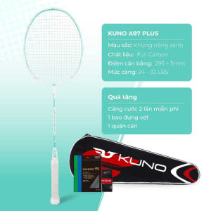 Vợt cầu lông KUNO A97 Plus Chính Hãng Phù Hợp Cho Mọi Lứa Tuổi Căng Sẵn 10.5kg Full Carbon 4U Tặng Kèm Quấn Cán