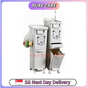 【Pure Care】 【Type A Slim Dust Bin】Slim Profile with Pull-Bag Design Trash bin/Dustbin