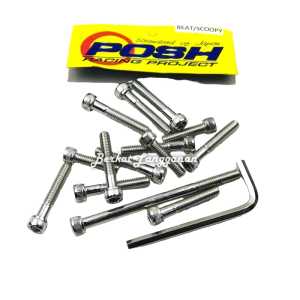 Baut Blok Mesin CVT Vario Beat Scoopy Mio Nmax Jupiter Z Posh Chrome Stainless