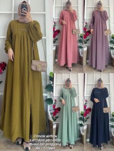 Mutiara Dress terbaru Crinkle/gamis Medina 2023 modern modis viral