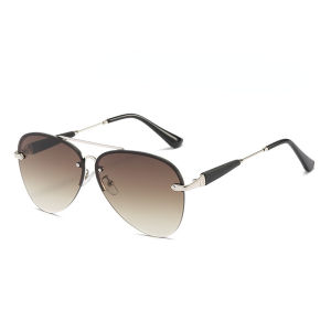 (GENTLE MOSCOT) Metal Half Frame Cycling Shades for Women/Men UV Protection Fashion Aviator Sunglasses for Driving
