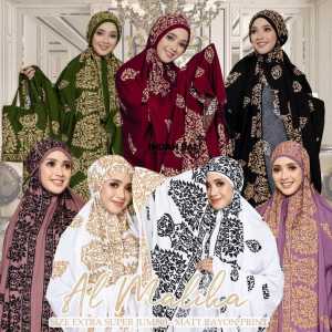 Mukena Dewasa Bali Al Malika Rayon Premium Adem Extra Super Jumbo XXXL BB 80 - 100 Kg 3XL Bonus Free Tas Cantik Free Dompet Terbaru Termurah