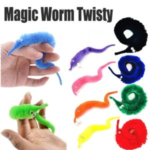 3Pcs Finger Toy Magic Twisty Fuzzy Worm Wiggle Moving Seahorse Kids Close-up Street Comedy Magic Tricks Toys Pet Toy