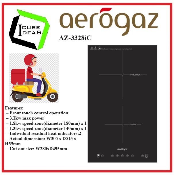 Aerogaz 30cm Induction cooker Hob AZ3328iC Local Singapore Warranty