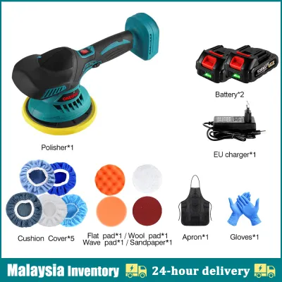 Fast delivery💥Yofidra 21V 6Inch 7000rpm Cordless Electric Car Polisher 128Vf battery Cordless Automotive Polisher Many Accessories auto waxing polishing Adjustable Wireless Car Polisher