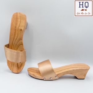 Guốc gỗ 5 phân dép gỗ quai lụa Thanh Anh guốc mộc truyền thống 5cm mặc áo dài bà ba yếm pháp phục lễ chùa phụ kiện chụp ảnh hóa trang biểu diễn văn nghệ