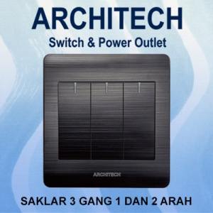 ARCHITECH PLATINUM B9-K03B & B9-K03A: Sakelar Lampu 3 Gang Desain Modern