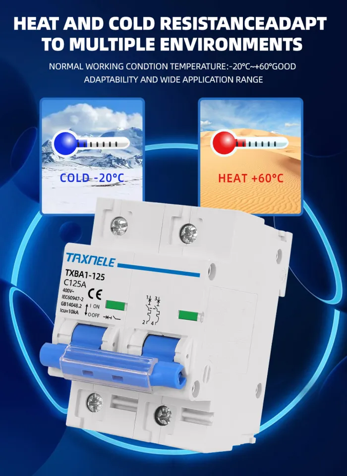 DZ47-125 1P Miniature Circuit Breaker – 230V 125A, 6kA Breaking Capacity, Leakage/Overload/Short Circuit Protection, Flame-Retardant, 0.1s Response