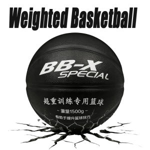 1.5Kg Heavy Basketball Size 7 PU Leather Heavy Basketball Training Ball Adult Improving Training Handling Dribbling Passing Shooting+Complete Accessory Pack (PIN+NET+PUMP)