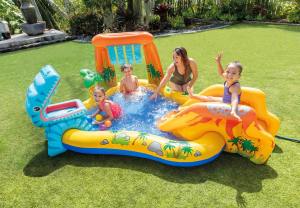 INTEX 57444Dinosaur Play Center Children Toy Play Ground Inflatable Kids Swimming Pool Water Slide Kolam Mandi (NP180)