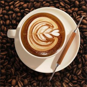 BLISSFUL with Wood Handle Coffee Art s with Box Stainless Steel Espresso Accessory Durable Double Ended Design Coffee Latte Art Pen Barista