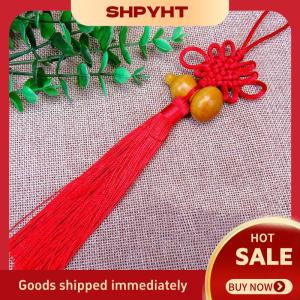 SHPYHT 1 cái bùa may mắn Mặt dây chuyền bầu phong thủy thắt nút Trung Quốc trang trí nhà xe hơi