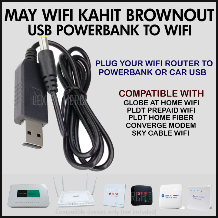 USB Powerbank to Wifi Power adaptor / adapter cable for Globe at