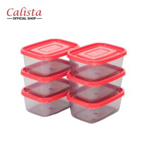 CALISTA FURANO SMOKE SEALWARE ISI 6PCS TOPLES KOTAK PLASTIK/ WADAH KULKAS SET/ FOOD CONTAINER/ TOPLES JUALAN