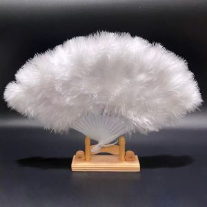 MADEWITH Handmade White Hand Fan Multicolors Crafts Gifts Ladies Folding Fur Fans High Quality 3824cm Chinese Style Hanfu Fan Home Decor