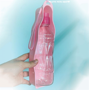 Bình đựng nước đi dạo cho Chó Mèo kèm máng uống - Love pets shop