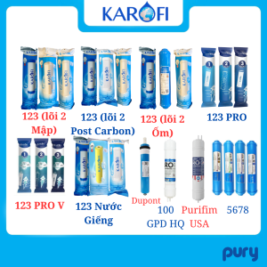 Trọn bộ Combo 8 lõi lọc nước Karofi 12345678 - T33 Mineral Far inFrared Nano silver (dùng cho tất cả máy lọc nước RO Karofi)