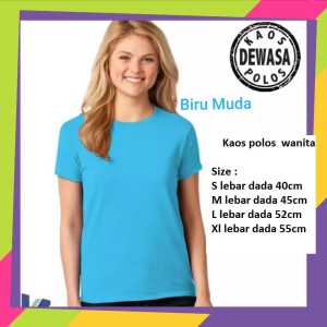 Kaos polos wanita BIRU MUDA pendek ( Bahan semi katun combed 24s )- Kaos Oblong biru muda Polos Wanita - Oblong Polos BIRU MUIDA - Kaos Polos Wanita - Kaos Polos - Kaos Polos lengan pendek - KAOS POLOS CEWEK - KAOS CEWEK LENGAN PENDEK - KAOS CEWEK