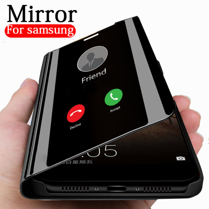 Smart Mirror Flip Case For Samsung Galaxy S10+ S9 S8 Plus Clear