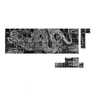 74Key Side Print Backlit Keycap Set Loong Transparents for 60 61 65 67 68 Gaming Keyboards Keycap