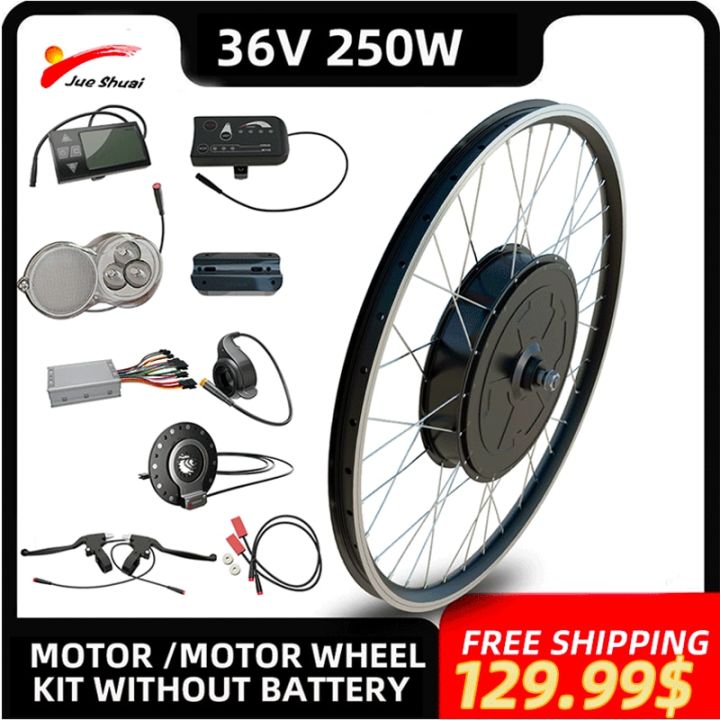 Waterproof Electric Bicycle Conversion Kit 36V 250W Front Rear Drive Engine E Bike Wheel Hub Motor Kits With Display Controller