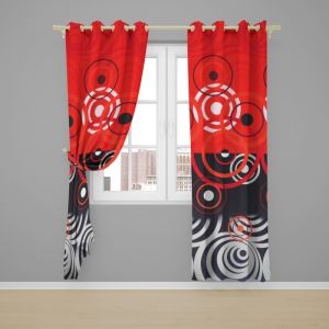 Gorden Jendela/Pintu elegan Smokring Katun Free Tali&hook TINGGI 225CM LP