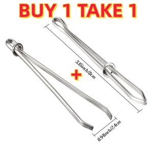 【BUY 1 TAKE 1】Stainless Steel Garment Clips Sewing DIY Tools Elastic Band Tape Punch Cross Stitch Threader Wear Rope Elastic Clamp Waistband Needle Guide