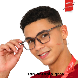 MIGHTY Kacamata PhotoChromic AntiRadiasi Pria Kotak - SAN ANTONIO GREY
