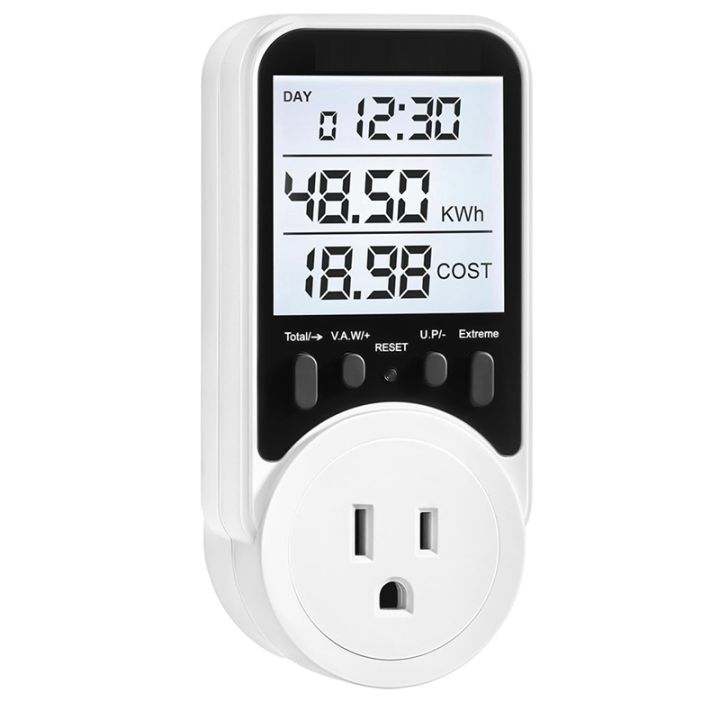 Watt Meter, Plugin Socket Power Meter, Wide Range, Backlit Large Display, Electricity Usage