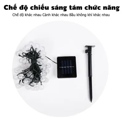 Dây Đèn LED Trang Trí Năng Lượng Mặt Trời Quả Cầu Bi Bọt Chống Nước Tự Động Bật Tắt 50 100 Bóng Kích Thước 7m 12m Trang Trí Sân Vườn Ban Công Lối Đi Tiết Kiệm Năng Lượng Phù Hợp Mọi Thời Tiết
