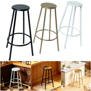YYLINGX 1:12 Scale Dollhouse Simulation Stool Alloy Miniature Figurine Doll Bar Counter Stool Creative Scene Layout Scene Kitchen Model Stool Dollhouse Decor