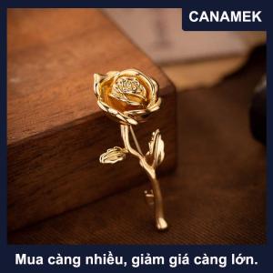 【CANAMEK】 Sang Trọng Cao cấp Vàng-Tone Rose Flower Trâm Pin Cho Phụ Nữ Và Nam Giới-Thanh Lịch Phù Hợp Với Huy Hiệu Áo Thời Trang Trang Sức Ve Áo Phụ Kiện