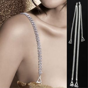 HEALMEYOU Rực rỡ Thiết kế theo phong cách đơn giản 2 cái 1 cái Thời trang nữ Màu bạc Duyên dáng của phụ nữ Phụ kiện áo ngực Dây áo ngực đôi hàng Dây đai áo ngực Dây đeo vai Đai điều chỉnh