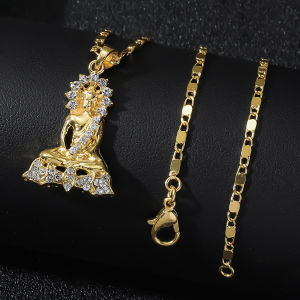 European and American Foreign Trade Southeast Asia Cross-Border Thai Buddha Statue Ethnic Style Pendant Necklace for Men ins Popular Style