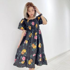 DRESS CANTIK DRESS MOTIF BUNGA DRESS NATASYA KEKINIAN